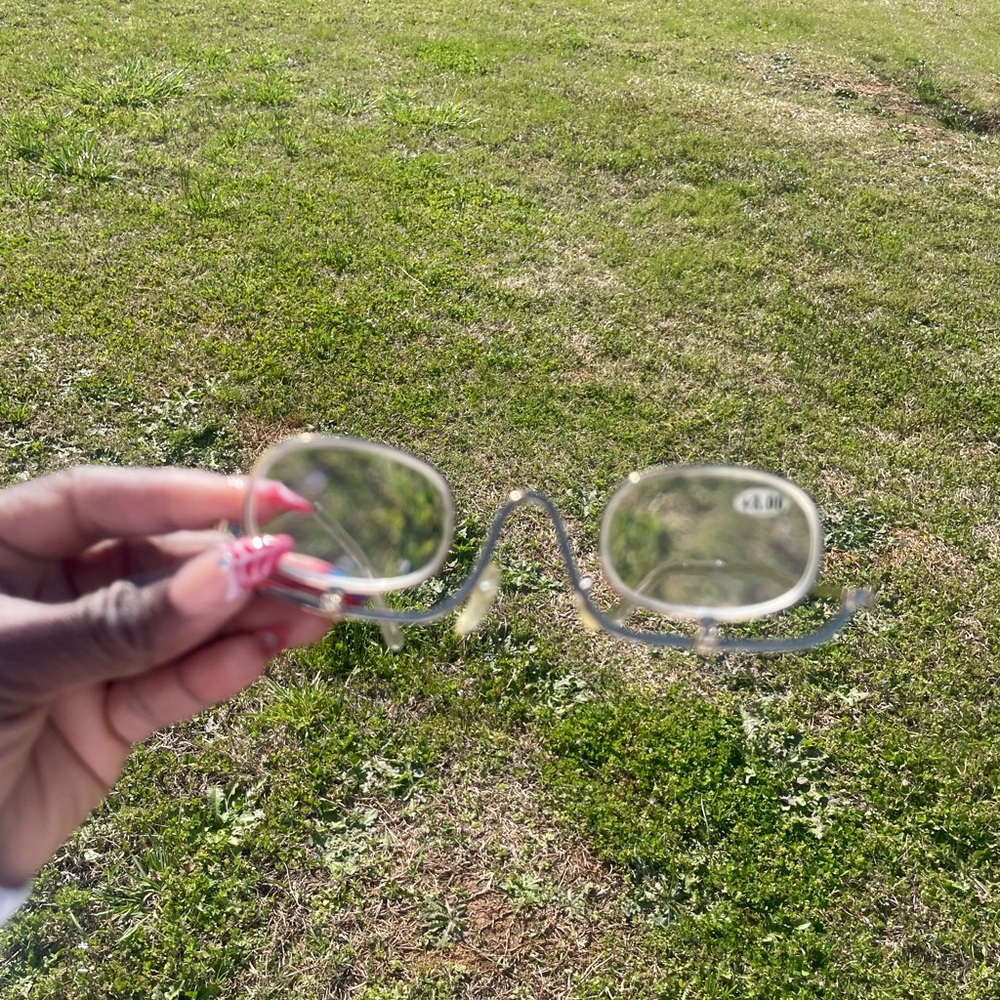Vintage Clear Oval Metal Frame Glasses - Clear/Silver